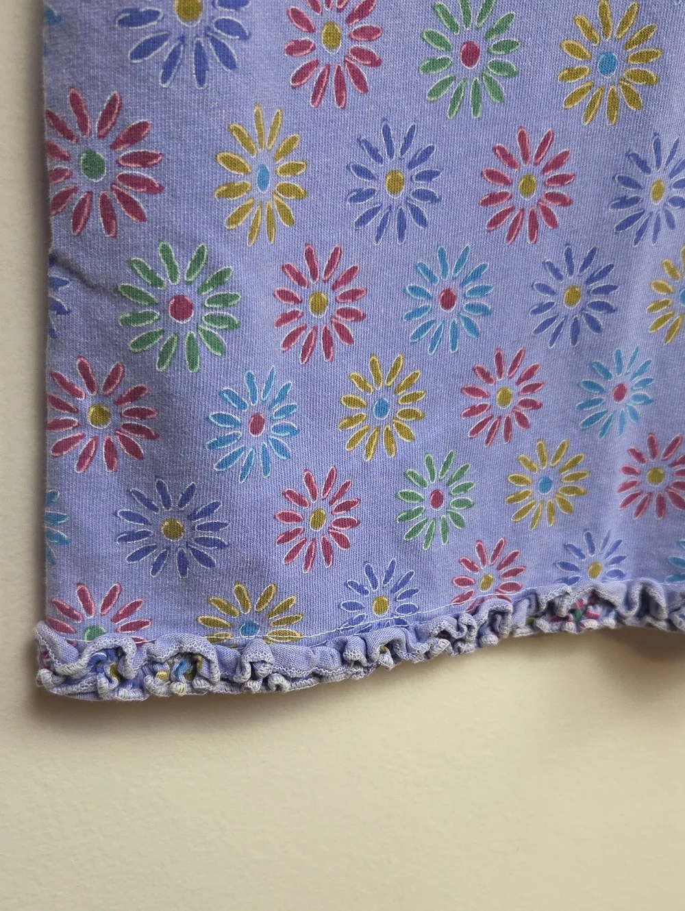 Vintage Y2K 90s Fresh Produce Lavender Daisy Floral PullOn Skirt USA Made Cotton